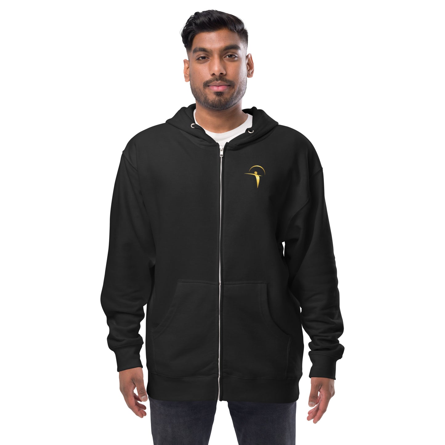 Unisex fleece zip up hoodie